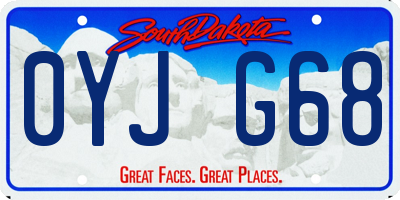SD license plate 0YJG68