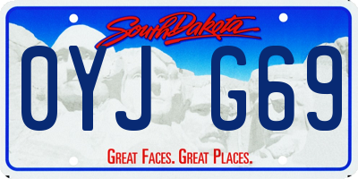 SD license plate 0YJG69