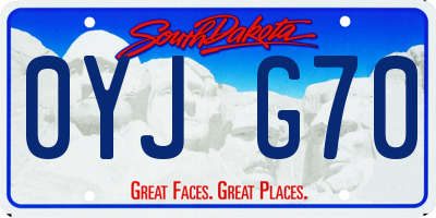 SD license plate 0YJG70