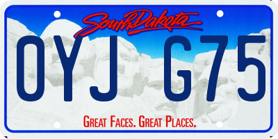SD license plate 0YJG75