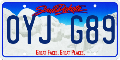 SD license plate 0YJG89