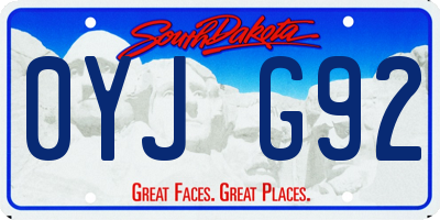 SD license plate 0YJG92