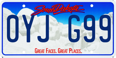 SD license plate 0YJG99