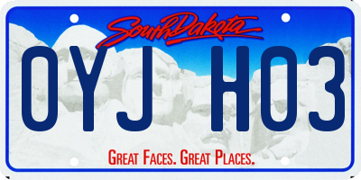 SD license plate 0YJH03