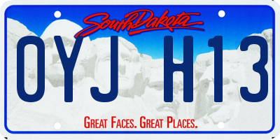 SD license plate 0YJH13