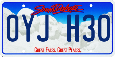 SD license plate 0YJH30