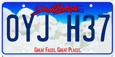 SD license plate 0YJH37