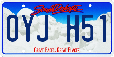 SD license plate 0YJH51