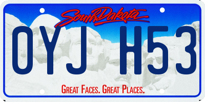 SD license plate 0YJH53