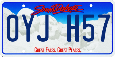 SD license plate 0YJH57