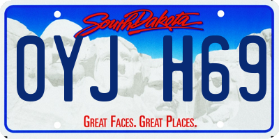 SD license plate 0YJH69