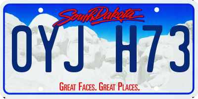 SD license plate 0YJH73