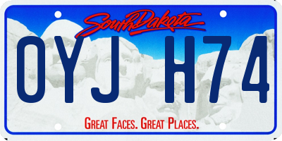 SD license plate 0YJH74
