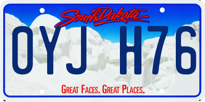 SD license plate 0YJH76