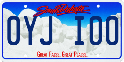 SD license plate 0YJI00