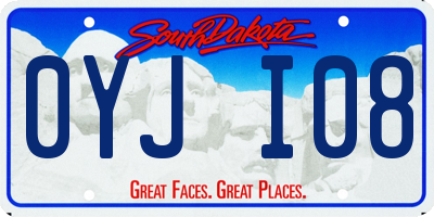 SD license plate 0YJI08