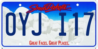 SD license plate 0YJI17
