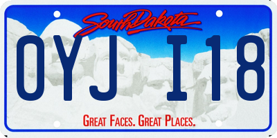 SD license plate 0YJI18