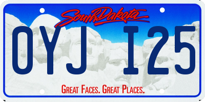 SD license plate 0YJI25
