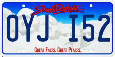 SD license plate 0YJI52