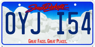 SD license plate 0YJI54