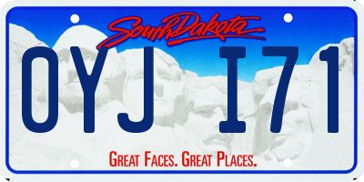 SD license plate 0YJI71