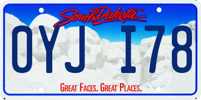 SD license plate 0YJI78