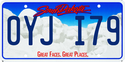 SD license plate 0YJI79