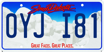 SD license plate 0YJI81