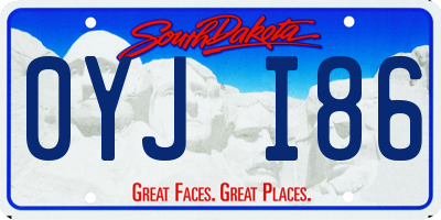 SD license plate 0YJI86