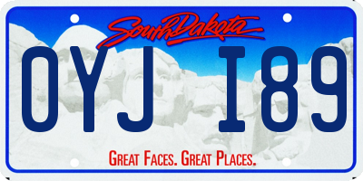 SD license plate 0YJI89