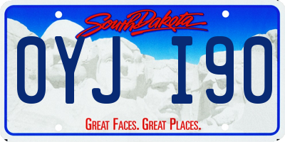 SD license plate 0YJI90