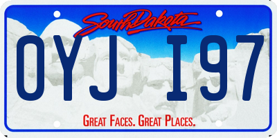SD license plate 0YJI97