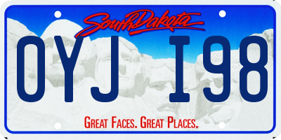 SD license plate 0YJI98