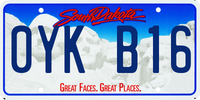 SD license plate 0YKB16