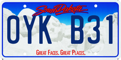 SD license plate 0YKB31