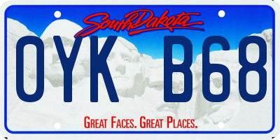 SD license plate 0YKB68