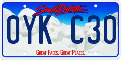 SD license plate 0YKC30