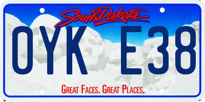 SD license plate 0YKE38