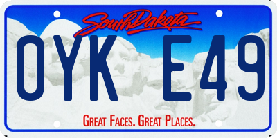 SD license plate 0YKE49