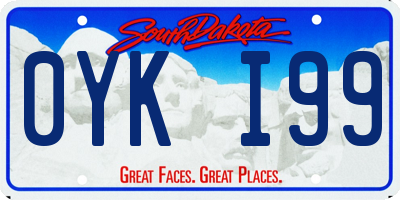 SD license plate 0YKI99