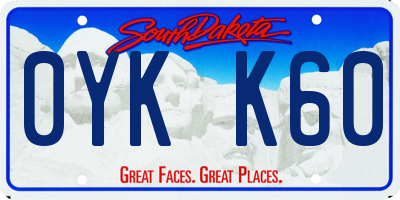 SD license plate 0YKK60