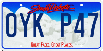 SD license plate 0YKP47