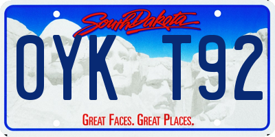 SD license plate 0YKT92