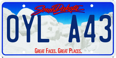 SD license plate 0YLA43