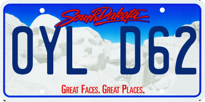 SD license plate 0YLD62