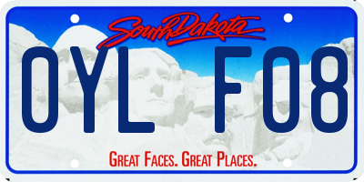 SD license plate 0YLF08