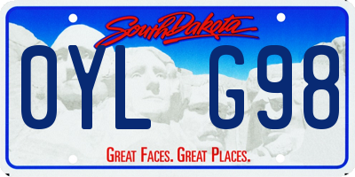 SD license plate 0YLG98