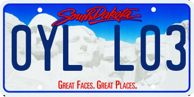 SD license plate 0YLL03