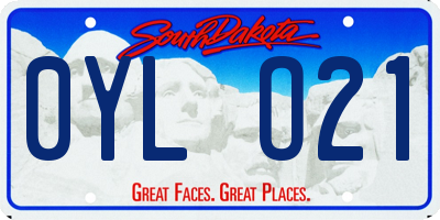 SD license plate 0YLO21